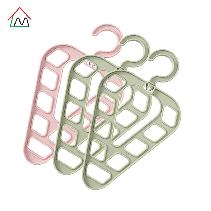 Multifunctional Clothes Hanger, Triangle 9 Holes Closet Storage