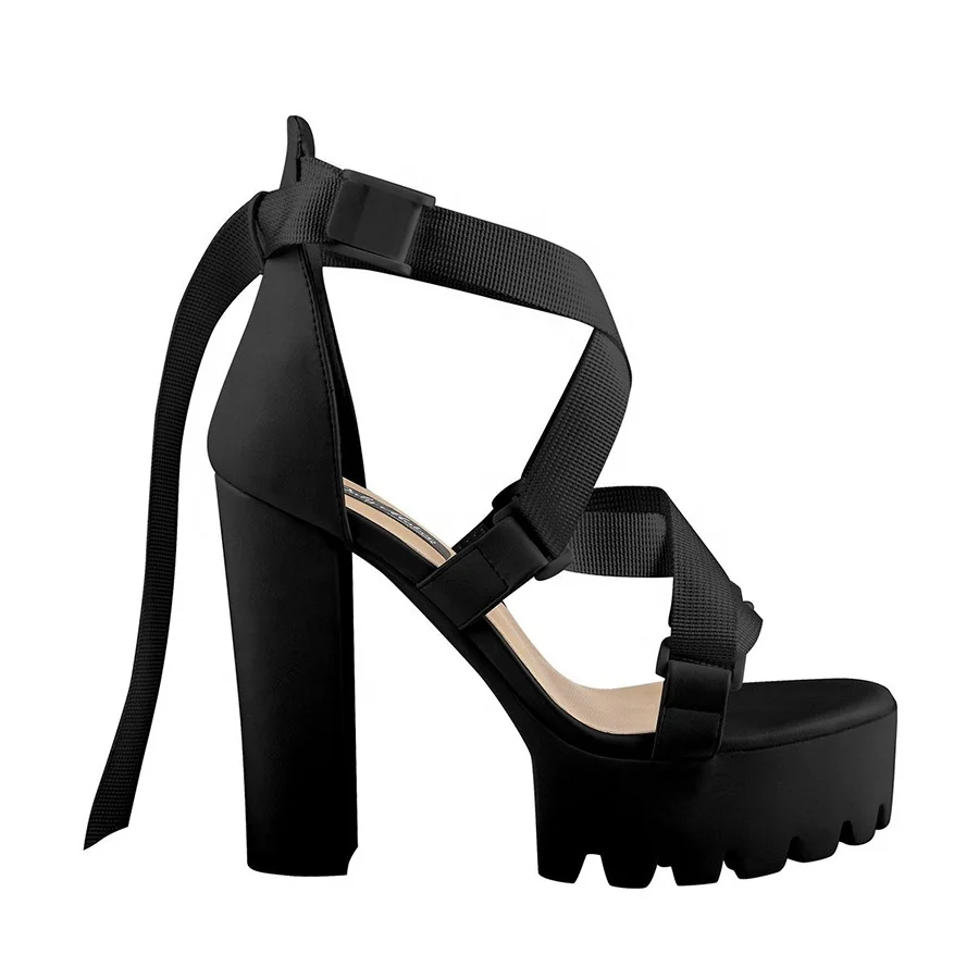 black cross strap sandals