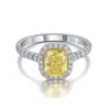 Anillo de diamantes de laboratorio de oro macizo de 14 quilates