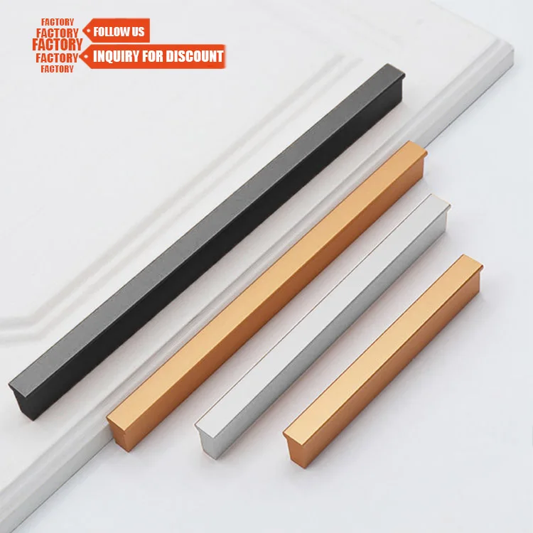 TOCO Luxury Aluminium Profile Porcelain Kitchen Cabinet Long Hardware Pull Cart Handle