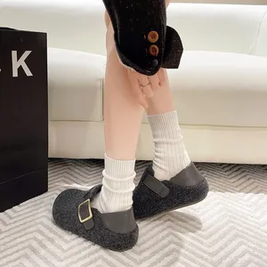 2026 Winter Daily Adhesive Low Heel Closed Toe PU Upper EVA Outsole Shoes