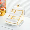3-Tier Reindeer Plastic Fruit Bowl (PVC Lid) - Porcelain White
