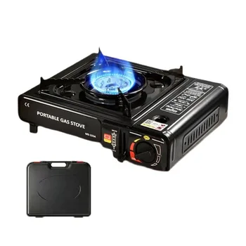 Portable Stainless Steel Outdoor Gas Stove Magnetic Car/Home Hot Pot BBQ Cooker Butane Fuel Manual Application