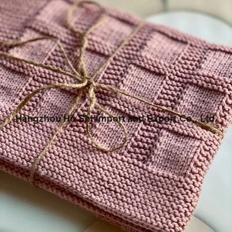 OEM одеяло с великолепным узором клетчатый узор органический хлопок Вязаное детское милое