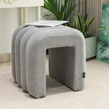 Furniture Nordic Style Foot Stool Dressing Room Furniture Pouf Ottoman Square Ottoman Stool