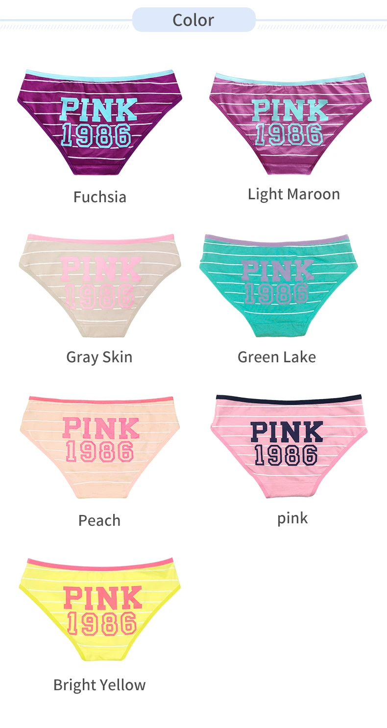 Ropa interior estampada de algodón orgánico 100% con diseño personalizado, ropa interior transpirable para mujer, bragas rosas sexis Xxl para mujer con_voghion.com