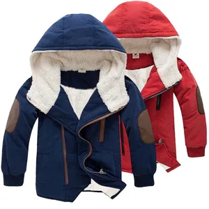 Customizable Logo Boys Hooded Baby Clothes Children Winter Girls Wool Warm Fleece Jacket Boys Coats Clothes for Kids