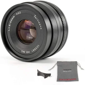 7Artisans MF 50mm F1.8 Large Aperture Portrait Manual Focus Prime Lens for E/FX/EOS-M/M43 Sony A6500 A6300 A6100 A6000 A5100