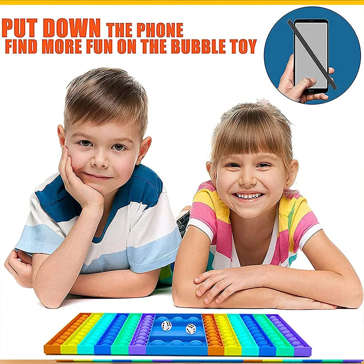 Big NEW Pop Game Fidget Toy Jumbo Rainbow Chess Board Push Pop Bubble Popper Rodent Control Fidget Sensory Toys