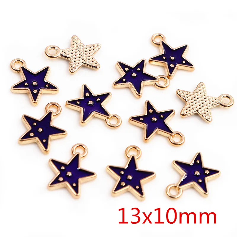 Gold Metal Charms for Bracelets making 10pcs Shooting Star Enamel Charm  Pendant Colorful Stars Earrings Charms for Girls - AliExpress