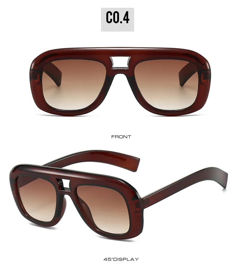 Oversized Women's Sunglasses With Double Bridge Uv400 Protection_voghion.com