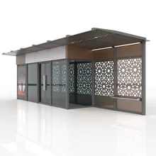 Outdoor modern design air conditioned closed bus stop enclosed smart bus shelter