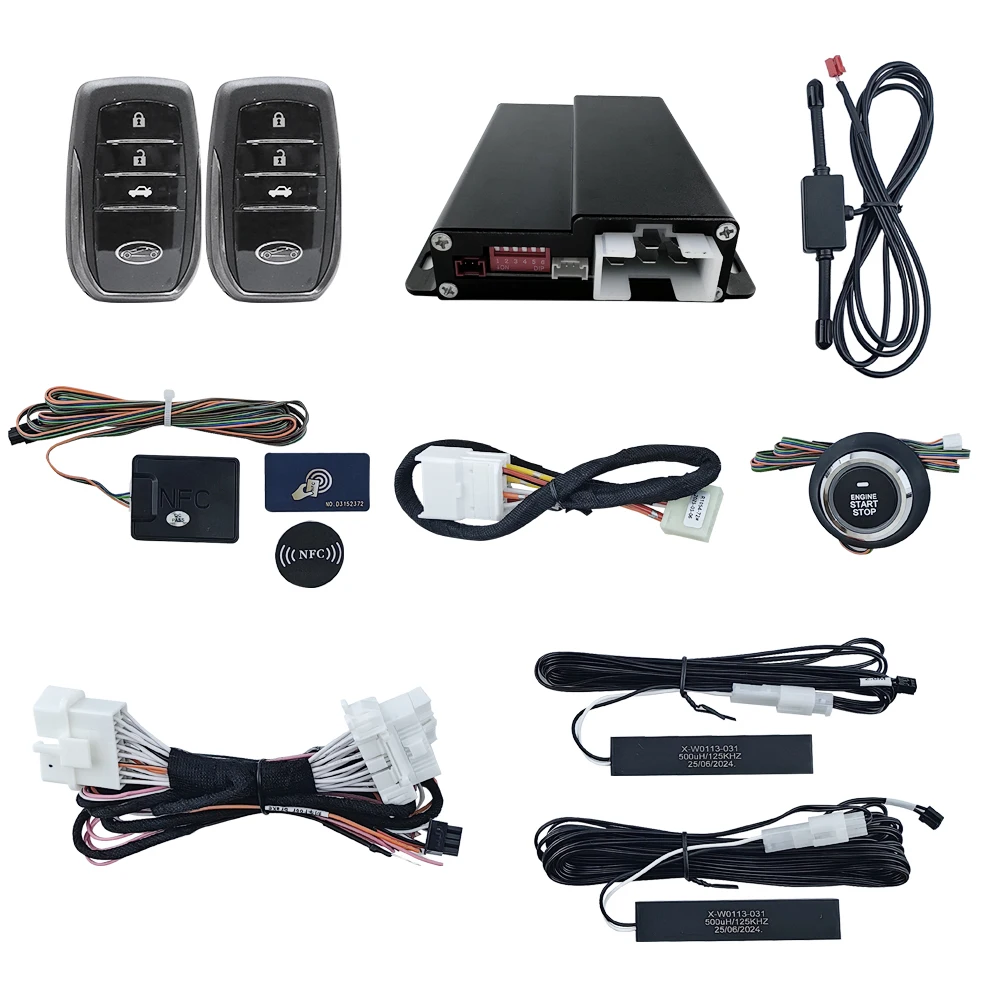 Plug and Play Push Button Engine Start Stop Remote Start PKE Keyless Car Alarm System for Toyota Corolla CAN-BUS Integration