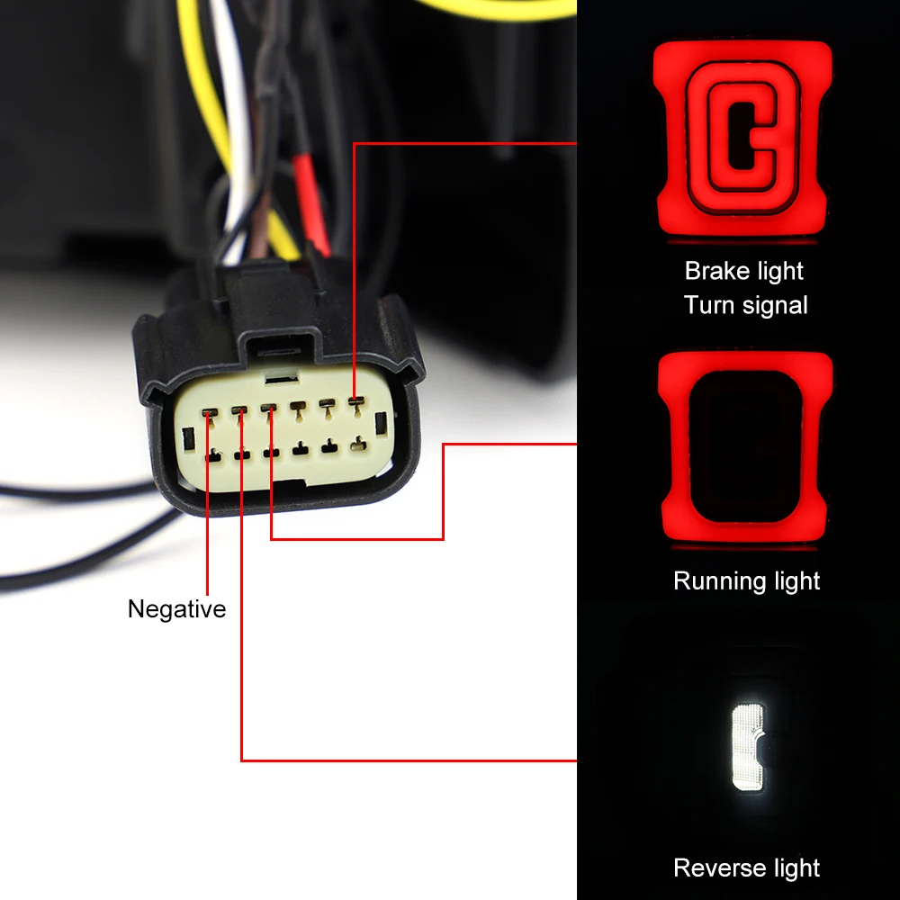 AUKMA Kits for J-eep Wrangler Wrangler JL 2018+ USA LED Tail Lights Smoked Brake Reverse Turn Signal Light