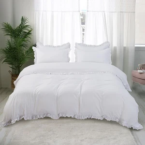 Home Textile Super Soft White Color Brushed Duvet Cover Set Bedding Set Luxury Bedding Sets 3 Pieces