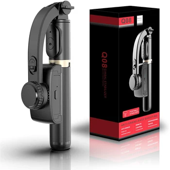 Q08 Gimbal Stabilizer 360 Rotation for Phone Selfi Stick With Hidden Tripod Mobile Phone  Single Axis Gimbal Video for Tik Tok