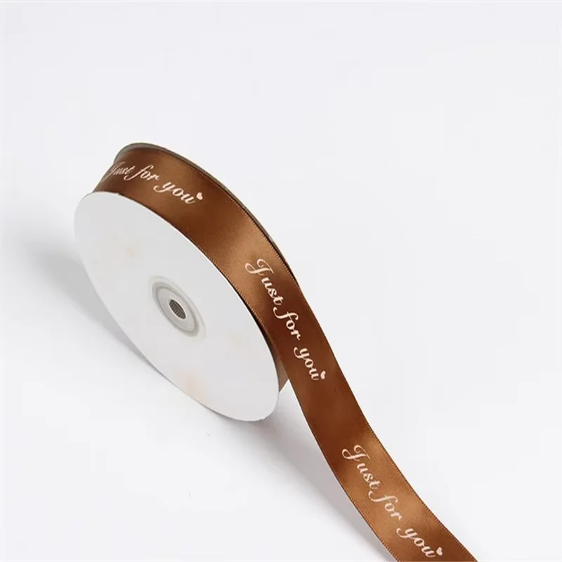 Custom Satin Wedding Ribbon Luxury Gold Foil Printed Floral Design ...