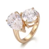 14K solid gold lab diamond ring