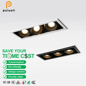 PULUOTI Modern 15W 24W 30W LED Spotlights Anti-Glare MR16/GU10 Aluminum Recessed Ceiling Downlights with 10 Years Warranty White