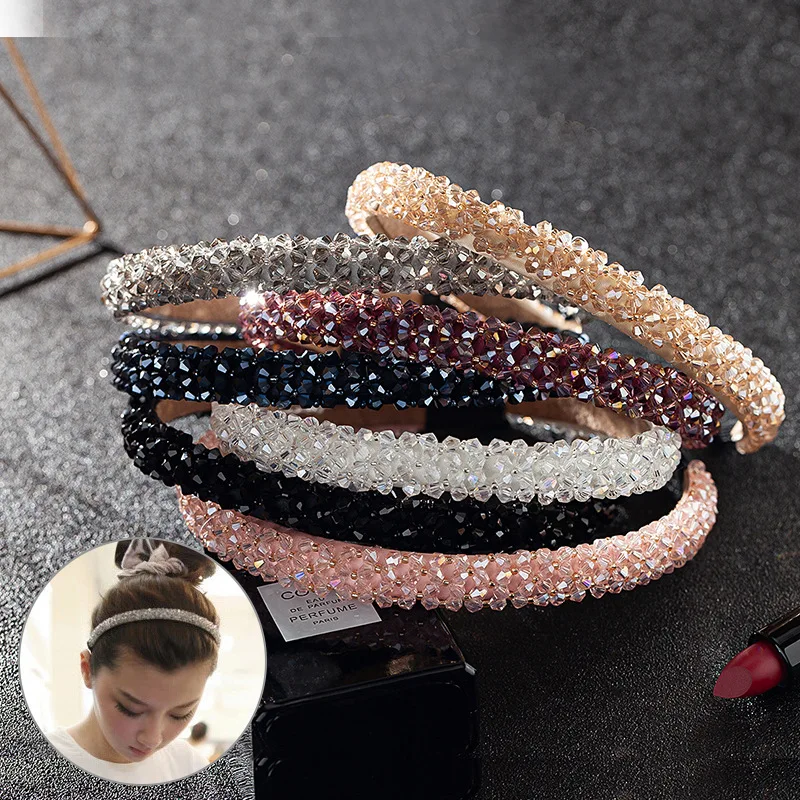 Wholesale Women Hair Ornaments Accessories Manufacturers China Crystal  Glass Beads Classic Hair Hoop Headband
