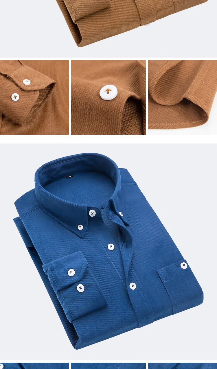 Herren Cordhemd Slim Fit Langarm Hemd Für Freizeit Und Alltag_voghion.com