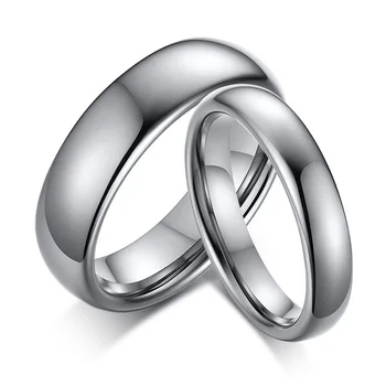 POYA Wholesale 2mm 4mm 6mm 8mm Silver Simple Mens Women Tungsten Ring Simple Couple Ring
