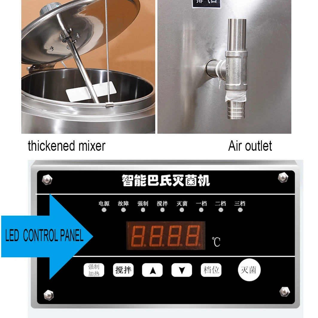 30L 50L 75L 100L Factory Price Small Automatic Milk Pasteurization Machine for Making Yoghurt