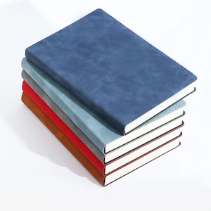 Promotional Notepad Custom Logo A5 PU Leather Business Notebook 200 Pages Soft Cover Notebook for School