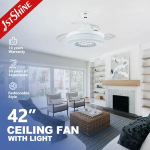 1stshine LED Ceiling Fan Indoor DC Motor Energy Saving Motor Easy Clean Retractable Led Ceiling Fan