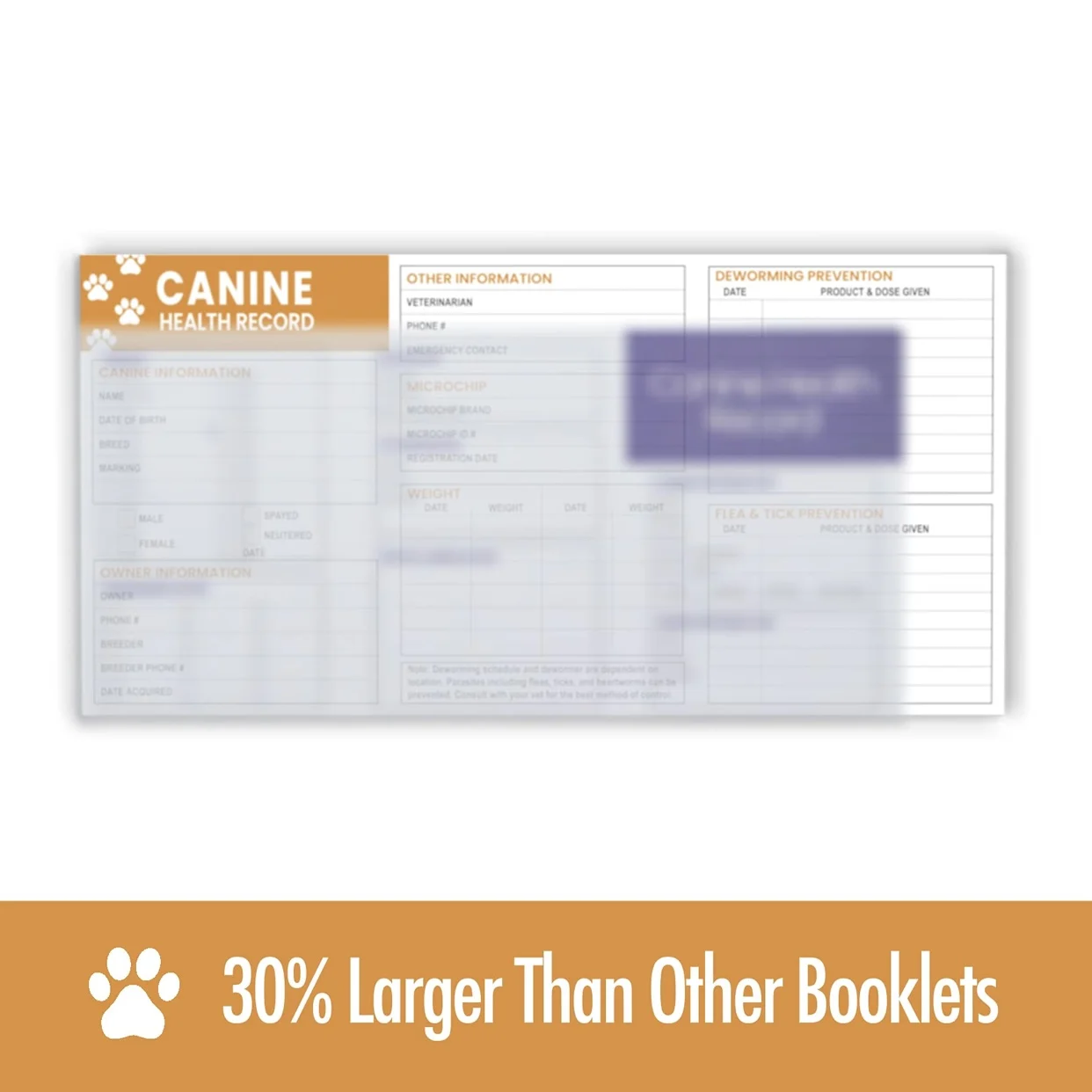 Pet Vaccination Tracker Card Kit Canine Immunization Record Organizer