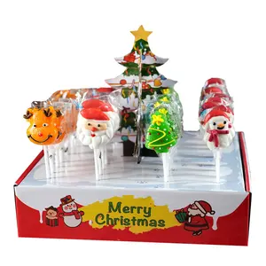 Wholesale Christmas Tree Shaped Candy Gift Box Fruity Lollipop for Holiday Sharing Internet Celebrity Product