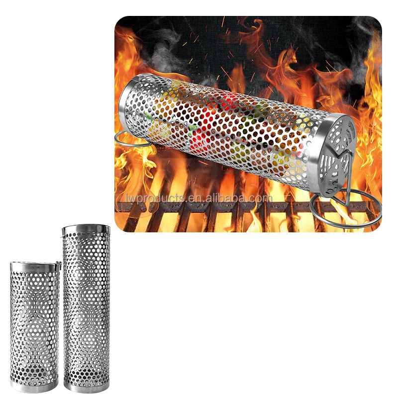 Barbecue Cylinder Rolling Mesh Net Tube Barbeque Accessories Camping