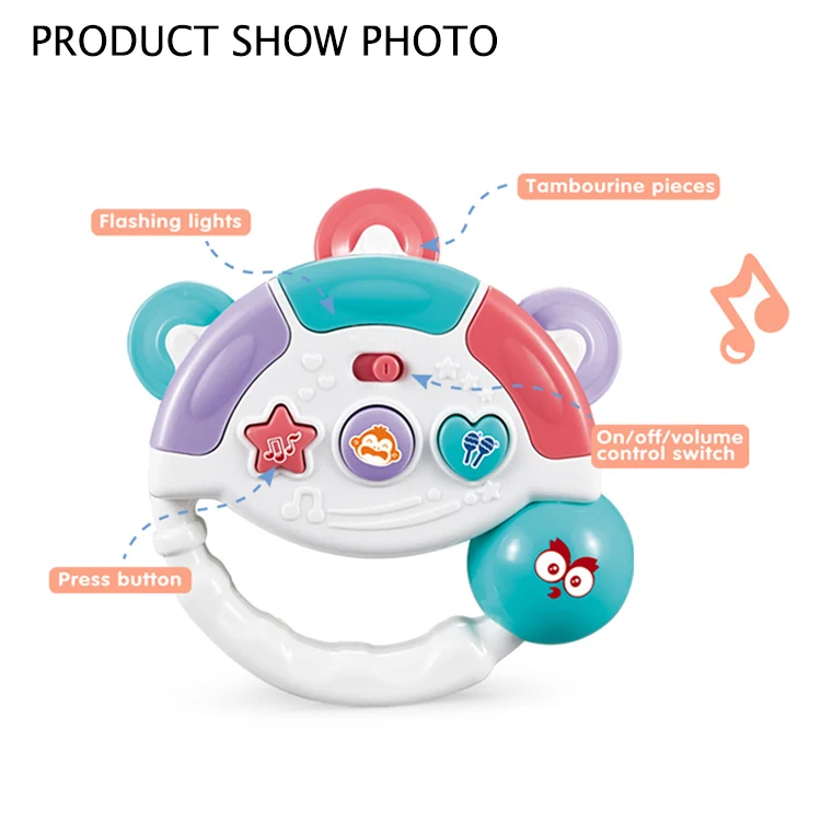 ABS Качество 2 шт Прекрасный Подарочный набор футболок для детей, погремушки игрушки набор музыка функция светового сигнала