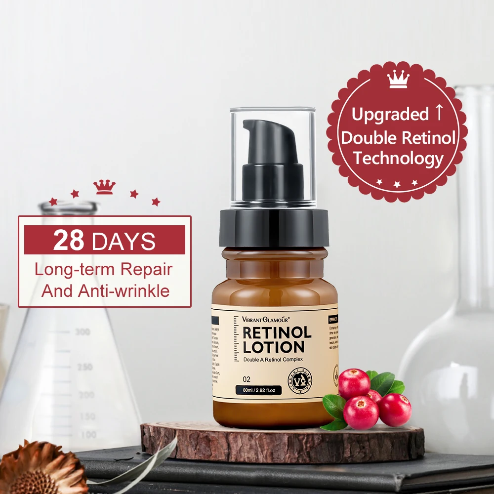 VIBRANT GLAMOUR Retinol Serum 80g Relaxes Dullness Reshapes Dry Skin Hydrates Moisturizes Oil Control K1