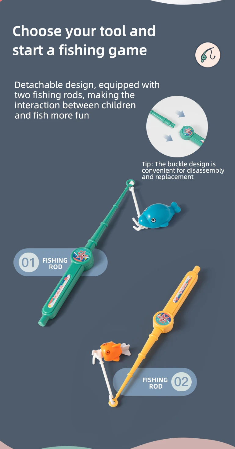 Chengji Interactive Electric Portable Children Funny Kids Plastic Fishing Game Toys Playing Water Go Fishing Platform Toys