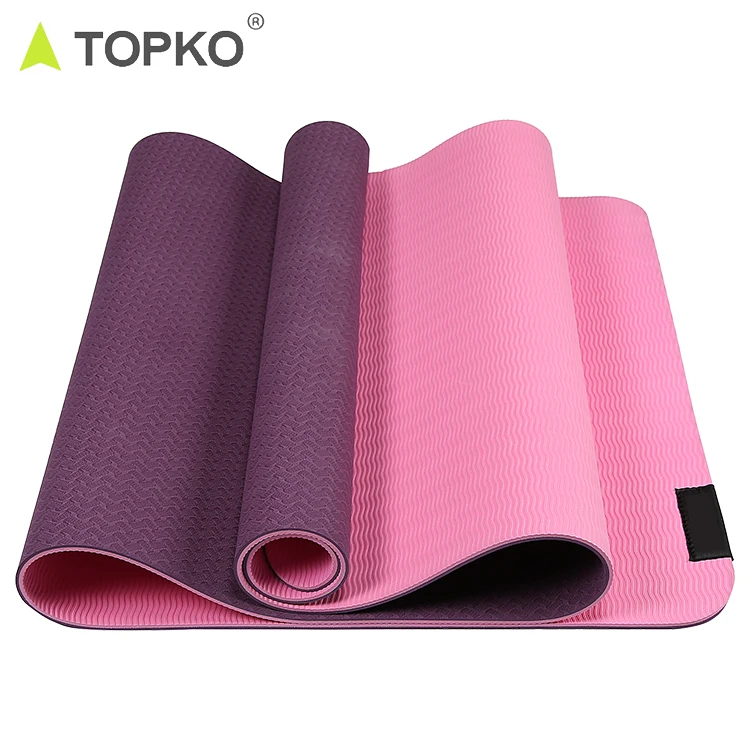 TOPKO  Exercise Anti Slip Eco Friendly Yoga Mat 4mm,5mm,6mm,8mm Thick Double Layer TPE Yoga Mat