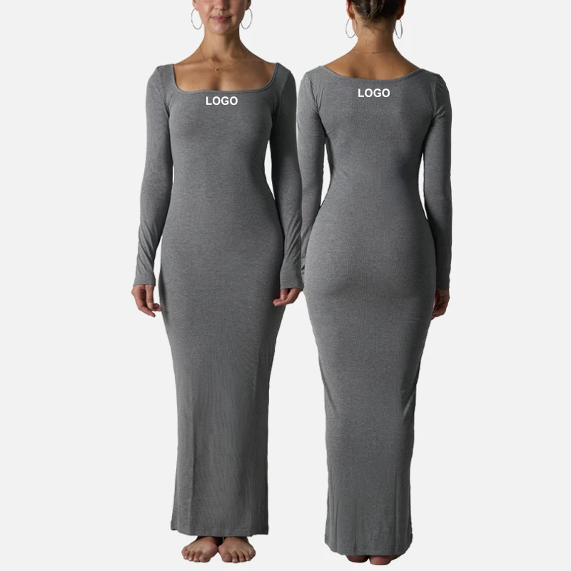 long sleeve beaded dresses Sexy Illusion Beaded Ethereal Sheath Long Sleeve Plunged Dress – Ms. Grace main image 1