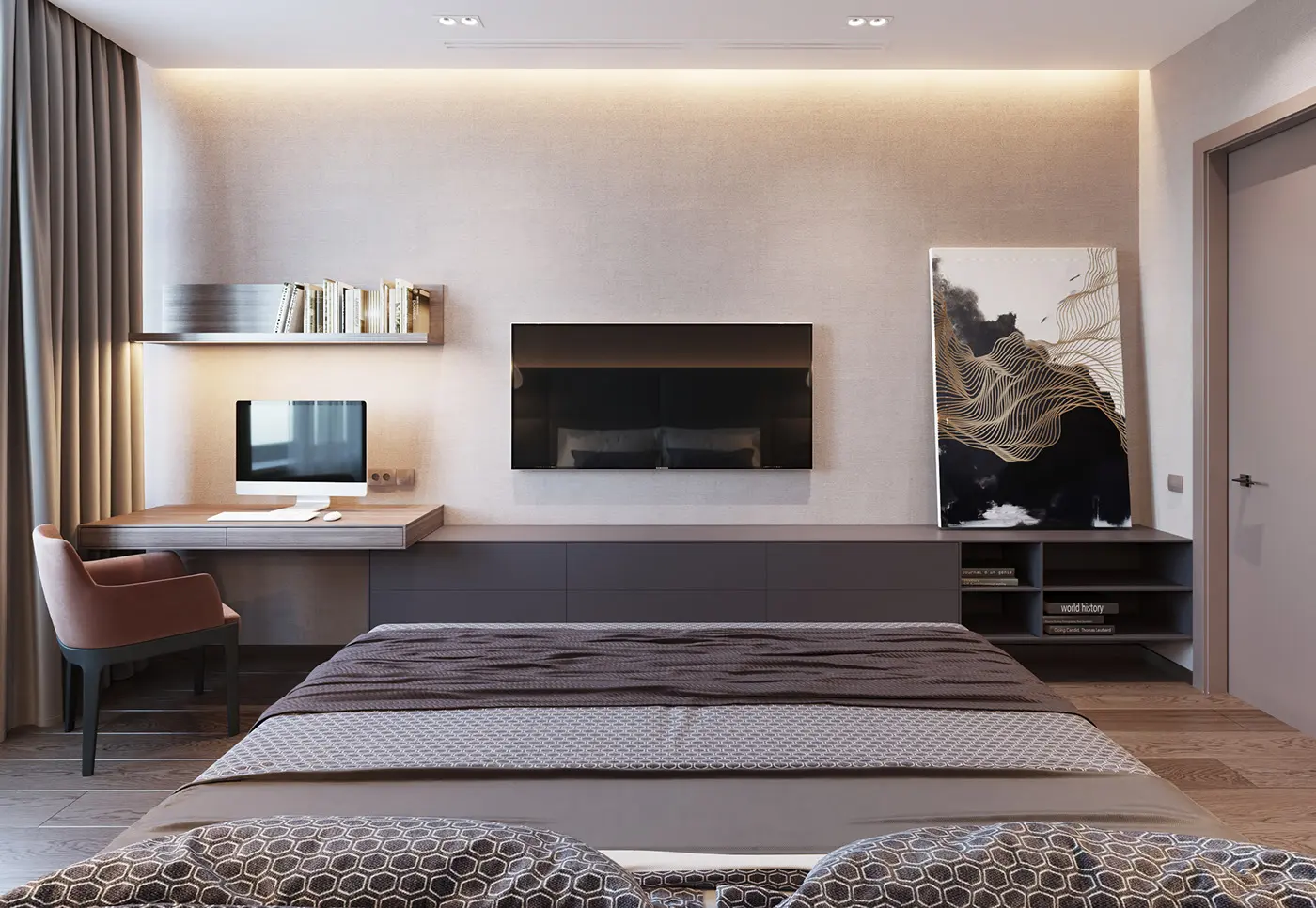 Creation Hotel Project Purple Upholstered Fabric Cover Four Seasons