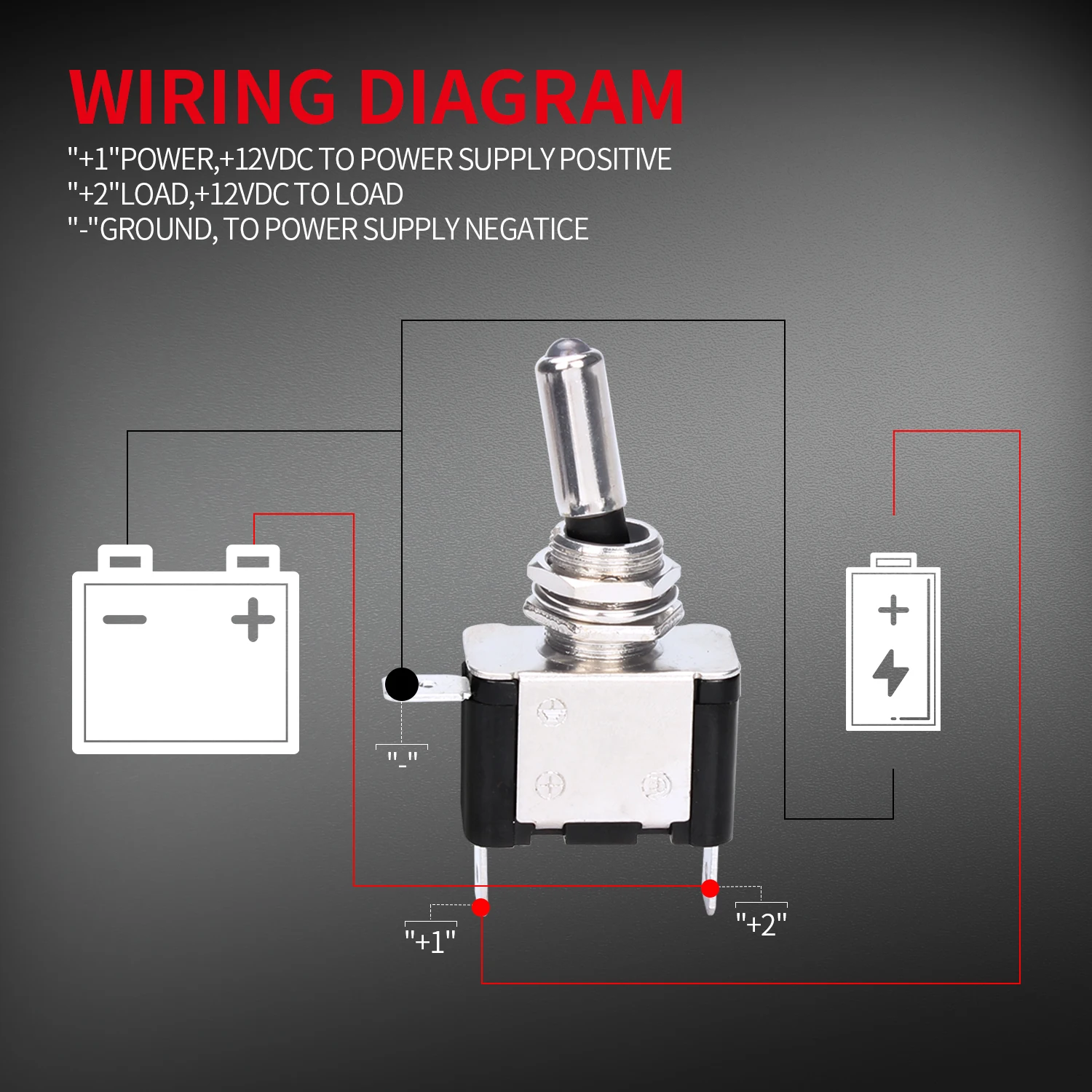 thumbnail image 2 of Waterproof Illuminated Rocker Switch 12V/20A 24V/10A On-Off SPST Toggle For Vehicle Marine Use Blue Red From Other Interior Accessories - Price 15.57 2 of 14