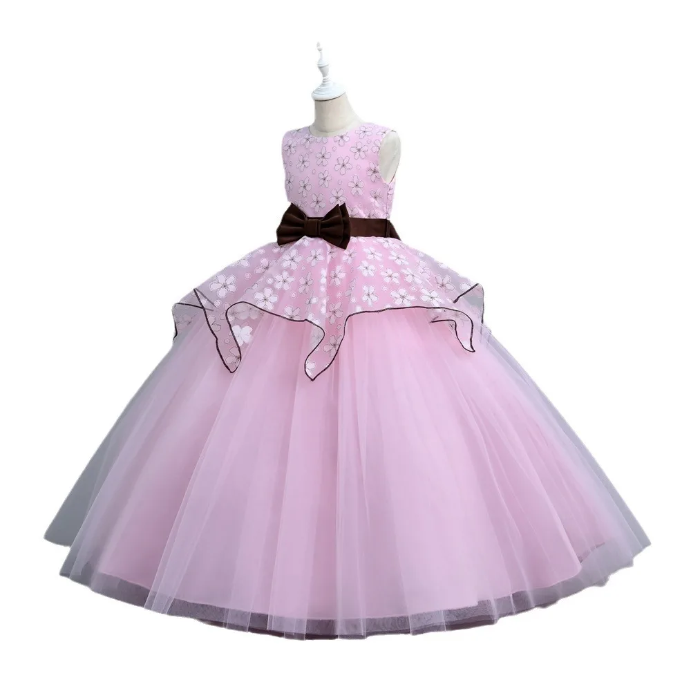 Stile coreano abito da sera principessa ragazza elegante fiore ragazza  abito da sposa soffice nobile palla kid abiti da ballo per 10Y