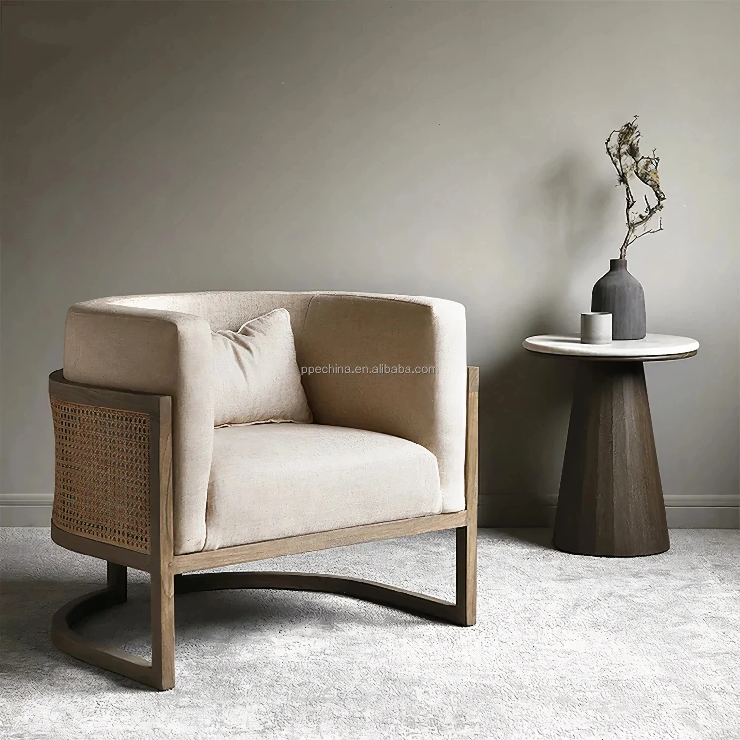 Modern Ergonomic Fabric Upholstered Luxury Home Furniture Leisure Wood ...