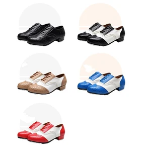 Men's Tap Shoes Low-Heeled Indoor and Outdoor Ballroom Dancing Shoes Adult Comfortable Stage Performance Shoes