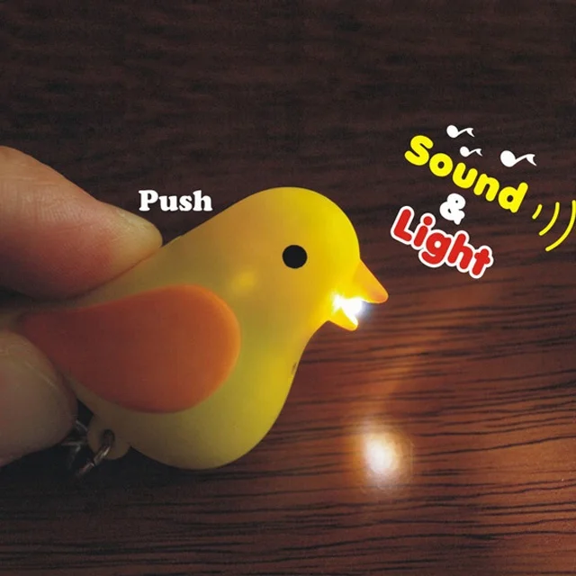 Promotional LED Keyring Mini Cute Bird Shape Flashlight Keychains