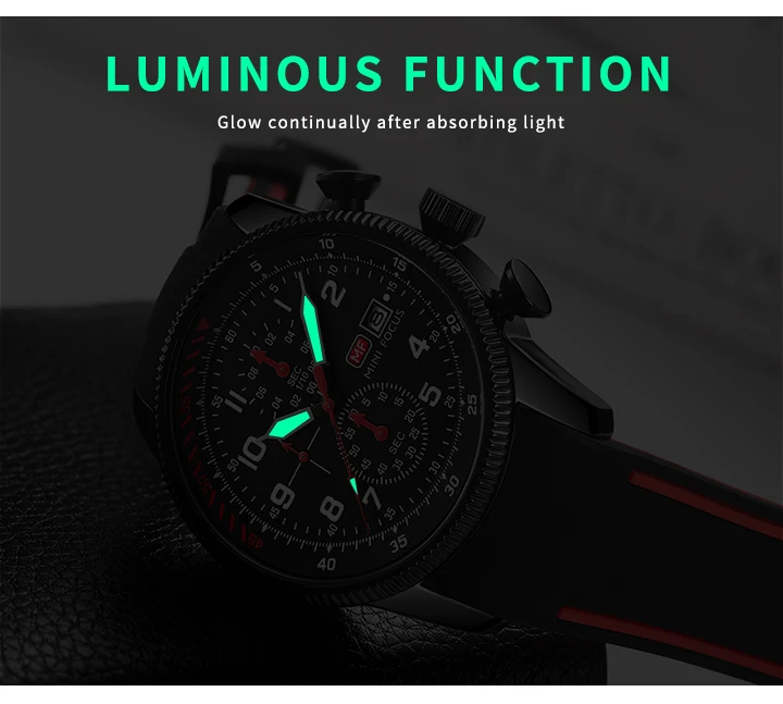 Mini Focus Mf0379g Classical Man Quartz Watch Chrono Luminous Water ...