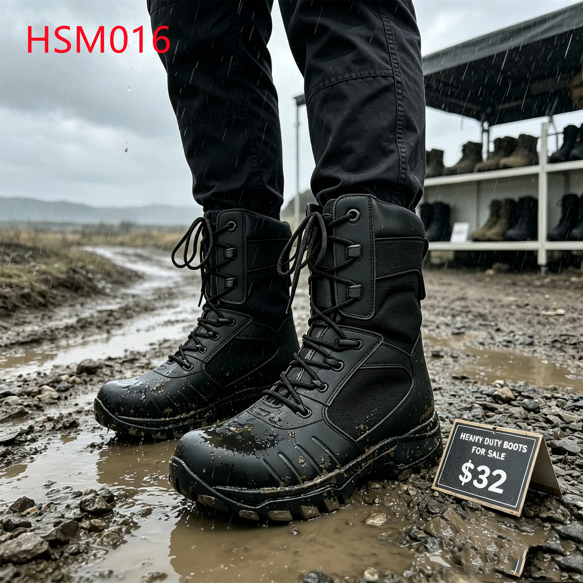 XYM,Border Patrol Hua Singh Retail Combat Boots with Support Systeam Alpine Bivouac Anti-puncture Waterproof Hiking Boots HSM016