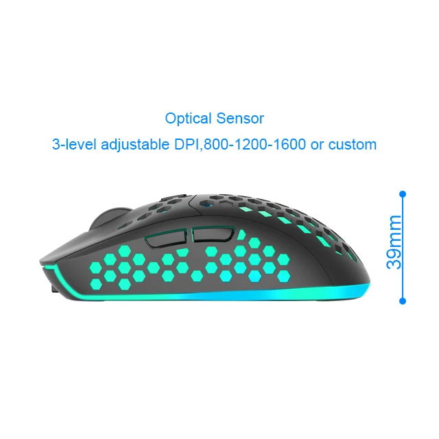 Factory Directly Supply USB Receiver RGB 7 Colors PC Mouse Wireless Optical Rechargeable Silent Wireless Gaming Mouse