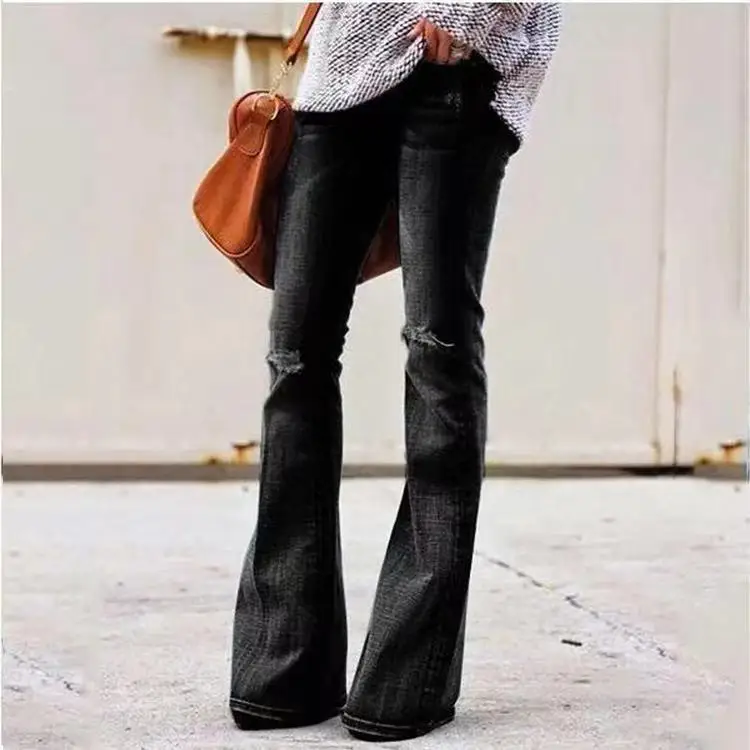 Venta Al Por Mayor,Moda De Otoño,Mujer,Pantalones Vaqueros Azules De  Cintura Alta - Buy Simple Bell-bottoms Vaqueros Cintura Alta Simple  Bell-bottoms Vaqueros Sheathy Talle Alto Simple Bell-bottoms Vaqueros  Product on Alibaba.com