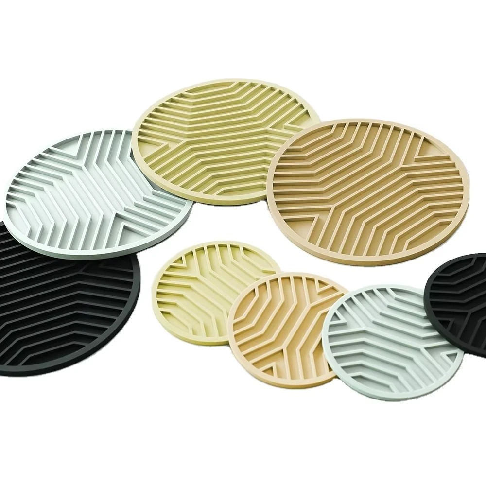 Silicone Heat Insulation Mat Drink Coasters Cup Pad Mat for Tabletop Protection Silicone Coasters Mat Set Ready Stock