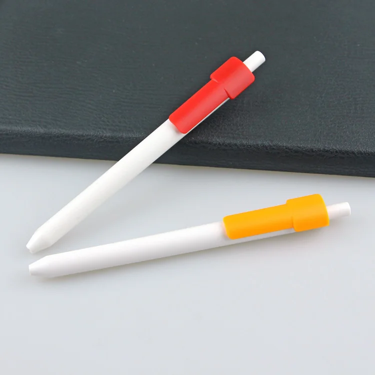 Retractable And Press Rainbow-colored 0.5mm Black Ink Plastic Gel Pen With Custom Logo_voghion.com
