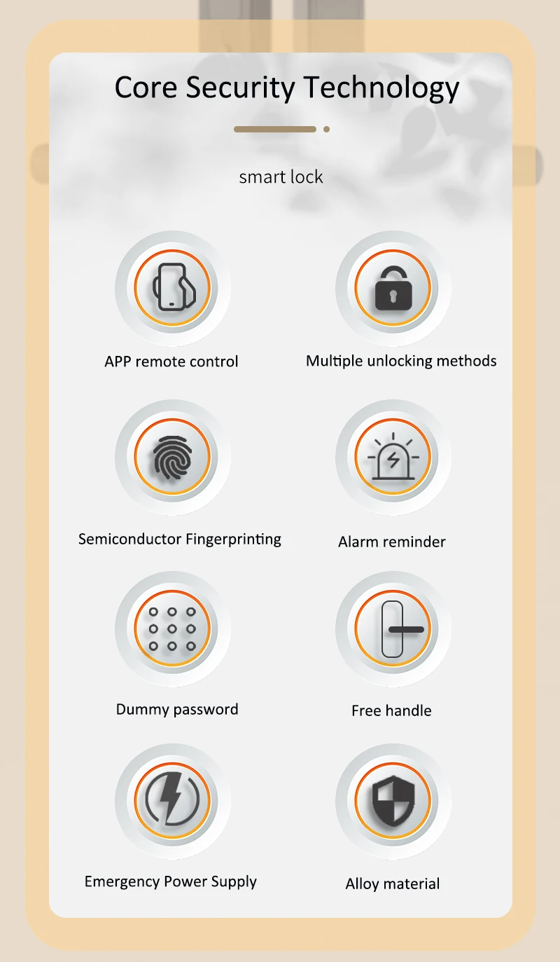 Glomarket Smart Tuya Waterproof Door Lock Sliding Door Fingerprint Password Remote Control Handle Electronic Intelligent Lock